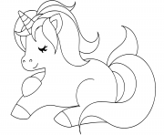 Coloriage cute licorne