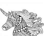 Coloriage licorne zentangle 27