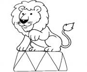 Coloriage lion au circle