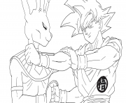 Coloriage beerus vs goku super saiyan gold dbz