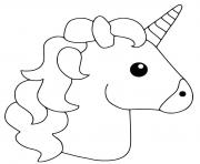 Coloriage kawaii licorne