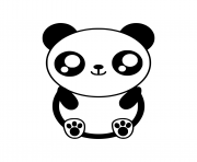 Coloriage kawaii panda