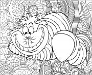 Coloriage chat cheshire Alice au Pays des merveilles