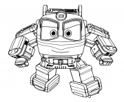 Coloriage Alf Robot Train en mode action