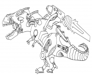 Coloriage robot dinosaure avec un missile