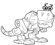 Coloriage robot dinosaure gentil de rusty rivets