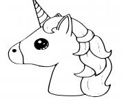 Coloriage cute licorne emoji kawaii