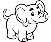 Coloriage mignon bebe elephant