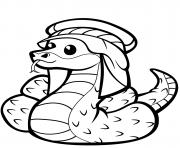 Coloriage serpent mignon en coufique