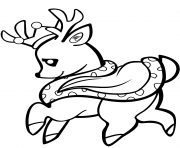 Coloriage bebe cerf dans une couronne