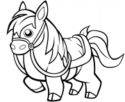 Coloriage jolie cheval mignon