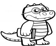 Coloriage crocodile avec des lunettes