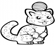 Coloriage guepard mignon avec une boule sur la tête