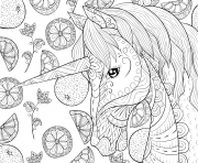 Coloriage mignonne licorne pour la detente illustration style art zen