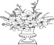 Coloriage bouquet de fleurs rose pour anniversaire