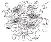 Coloriage magnifique bouquet de fleurs marguerite