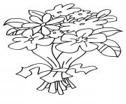 Coloriage bouquet fleurs maternelle