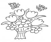 Coloriage bouquet de fleurs au printemps maternelle