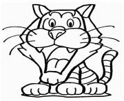 Coloriage tigre avec un grand sourire