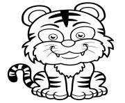 Coloriage tigre enfants facile maternelle