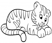 Coloriage bebe tigre mignon kawaii