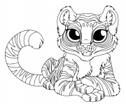 Coloriage cartoon bebe tigre grand yeux