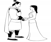 Coloriage mulan et Li Shang