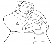 Coloriage Li shang reconforte Mulan