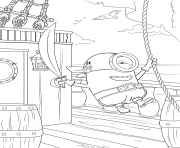 Coloriage Minions 2 pret pour laventure de pirate