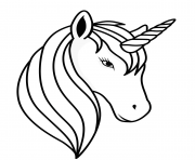 Coloriage licorne mature avec un regard percant et cheveux multicolor