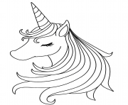 Coloriage tete de licorne fille