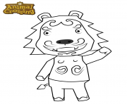 Coloriage animal crossing lion