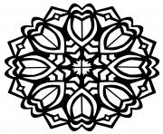 Coloriage Mandala Tulipes Style Art deco