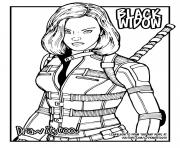 Coloriage black widow avengers draw it