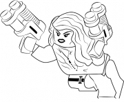 Coloriage black widow en mode lego