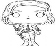 Coloriage mini funko pop marvel black widow