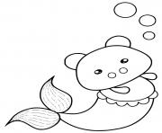 Coloriage petit cochon en sirene