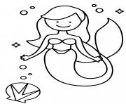 Coloriage La princesse sirene comme Ariel de la Petite Sirene