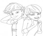 Coloriage marinette dupain cheng et adrien agreste