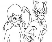 Coloriage Ladybug et Chat Noir Adrien Agreste