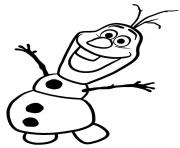 Coloriage olaf bonhomme de neige cree par elsa