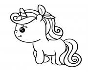 Coloriage licorne coeur kawaii