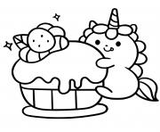 Coloriage bebe licorne kawaii cupcake