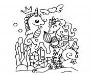 Coloriage hyppocornes de mer