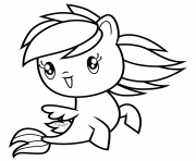 Coloriage Sea Pony Rainbow Dash Cutie