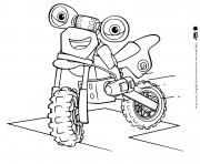 Coloriage Velo Loop Hoopla Blue Dirt Bike avec des yeux verts