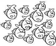 Coloriage petits et grands poissons rouge