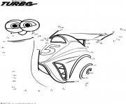 Coloriage turbo escargot relie les points