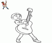 Coloriage Miguel Rivera joue la guitare