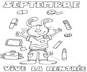 Coloriage septembre cest la rentree et vive la rentree